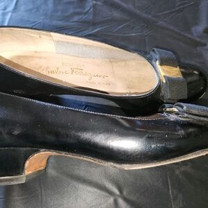 Salvatore Ferragamo low heel black dress shoes